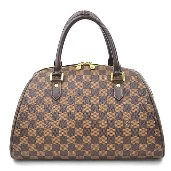 Pre-Owned Louis Vuitton Damier Rivera MM Handbag in Canvas, Brown and Gold, Women's, N41434...