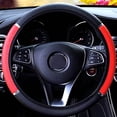 thumbnail image 4 of Baohd PU Leather Car Steering Wheel Glove Protector Cover Universal 15 UK Random Black Red 1Set, 4 of 6