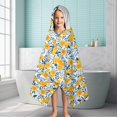 thumbnail image 6 of Yellow Lemon Fruit Leaves Blue Pattern Hooded Bath Towel，60"x35" for Ages 3 To 12 Kids, Quick Dry Lightweight Soft Microfiber Hood Beach Towel Cover Up for Kids, 6 of 7