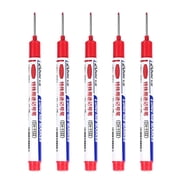 Creatine 5PCS Long Head Deep Hole Marker Pens 20mm Deep Reach Markers Long Nose Marker Construction Markers Marking Tool Markers Carpenter Ink Marker Pens Metal Marking Pen 8ml