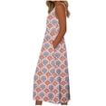 thumbnail image 3 of Bajo Vestido Pantalones Cortos Mujeres Casual Cuello Redondo Impresión Bolsillos sin Mangas Vestido Vestido Corto para Mujeres Verano, 3 of 5
