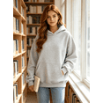 thumbnail image 2 of Women's Oversized Solid Hoodie, Casual Long Sleeve Pullover Hooded Sweatshirt with Kangaroo Pocket, Loose Fit Basic Daily Tops for Fall Winter, 2 of 6