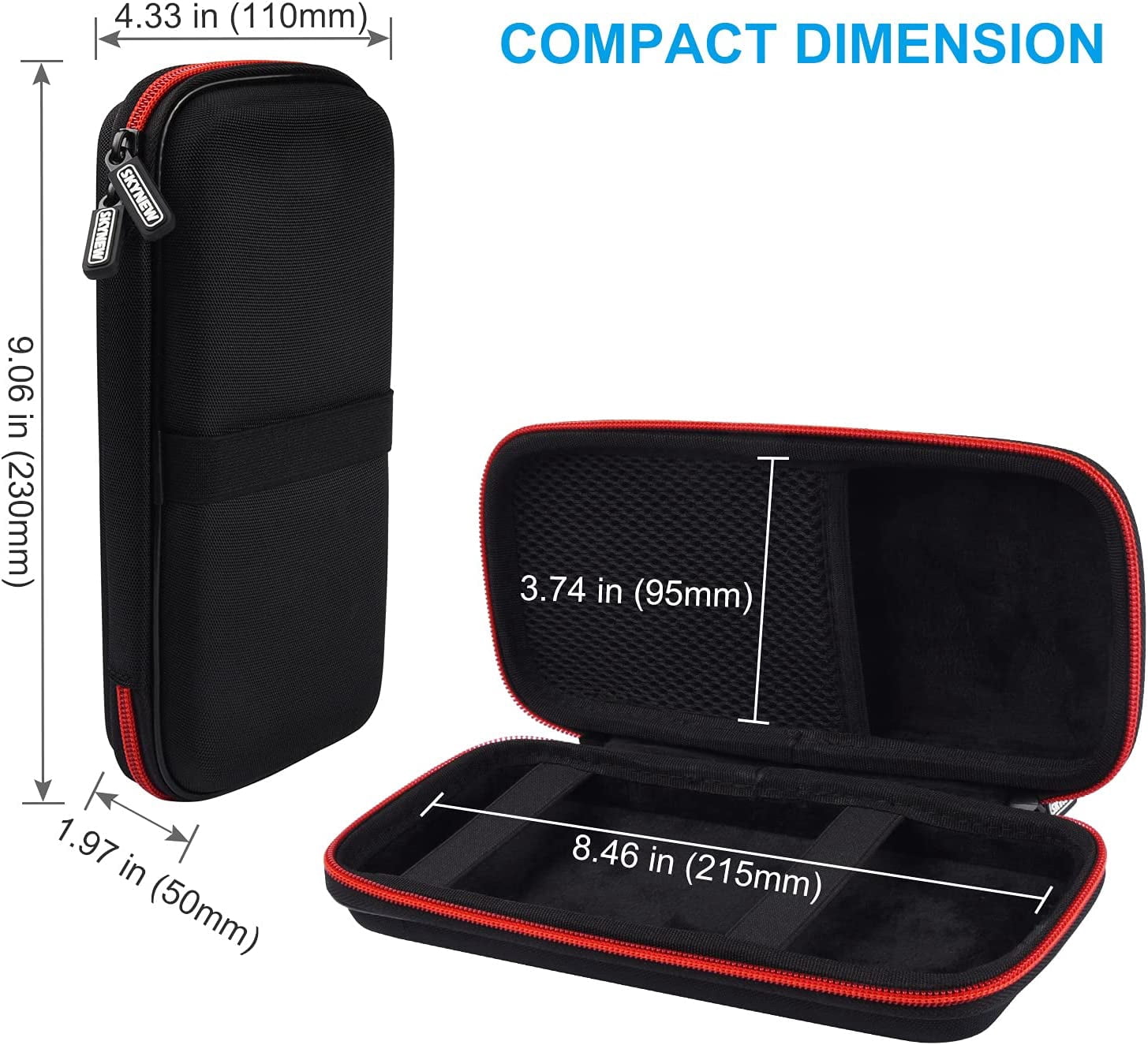 HRTGFD-Skynew Power Bank Hard Travel Case Medium Compatible RAV Power 26800/20100/20000mAh, Anker Power Core 26800mAh/ PowerCore +26800mAh, INIU 10000mAh and Miady 10000/15000mAh (Medium Black)