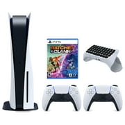 Sony PlayStation 5 Disc Version Console with Ratchet & Clank: Rift Apart, 2 White Controllers, White