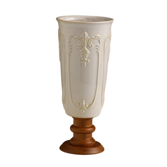 Florero de porcelana, elegante jarrón decorativo de escritorio para arreglos florales Tótem