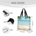 thumbnail image 3 of Wukai Starfish in Beach Print Reusable Grocery Bag Shopping Bags with Zipper Shoulder Shopping Handle Bag Suitable for Outdoor Convenient Daily Bag, 3 of 8