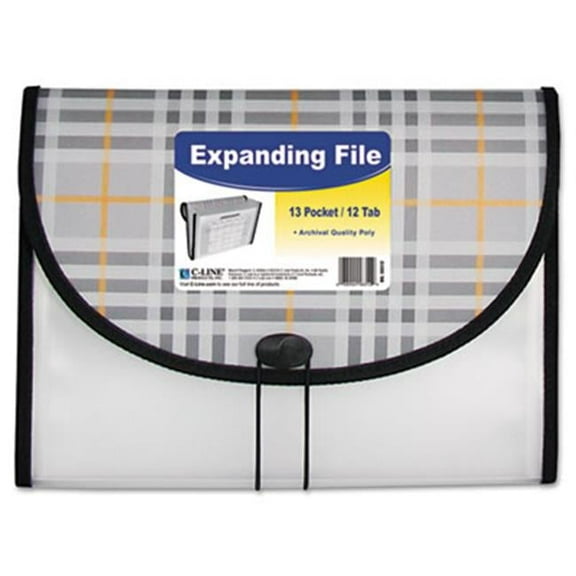 C-Line  Expanding File  Plaid  Letter  13 Pockets  1.5 in. Exp  1-EA
