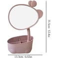 thumbnail image 2 of Espejo de maquillaje giratorio Essential de Glamorous Organization, 17,5 x 16 cm, 4 compartimentos, color rosa, 2 of 6
