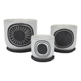 thumbnail image 2 of Meon 3pc Garden Planter Set, Textured White and Black Ceramic Design, 2 of 7
