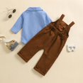thumbnail image 6 of UAYOTSE Baby Boys 2‑Piece Collared Shirt & Overalls Set, Long‑Sleeve Button Shirt with Overalls Trousers, Casual Outfit for Infant Daily Wear Size 3-6 Months, 6 of 8