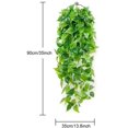 thumbnail image 3 of 2pcs Artificial Green Hanging Split Leaf Leaves, For Wedding Garden Wall Decor (2pcs), 3 of 5
