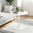 thumbnail image 5 of Demi Bonn Marble Round Bistro Pub Table, 40" Bar Height Coffee Cocktail Table Metal Base MDF Top, Perfect for Small Space, White, 5 of 10