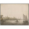 thumbnail image 3 of Aelbert Cuyp 24x19 Black Modern Framed Museum Art Print Titled - View of Ijsselmonde Seen Across the New Maas (C. 1640), 3 of 5