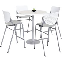 KFI 42" Round Bistro Table - White Top - Kool Barstools - White/Grey