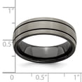 thumbnail image 7 of Edward Mirell Black Ti Grooves and Textured Lines 7mm Band, 7 of 7