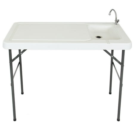 Best Choice Products Portable Outdoor Fish and Game Cutting Cleaning Table w/ Sink and