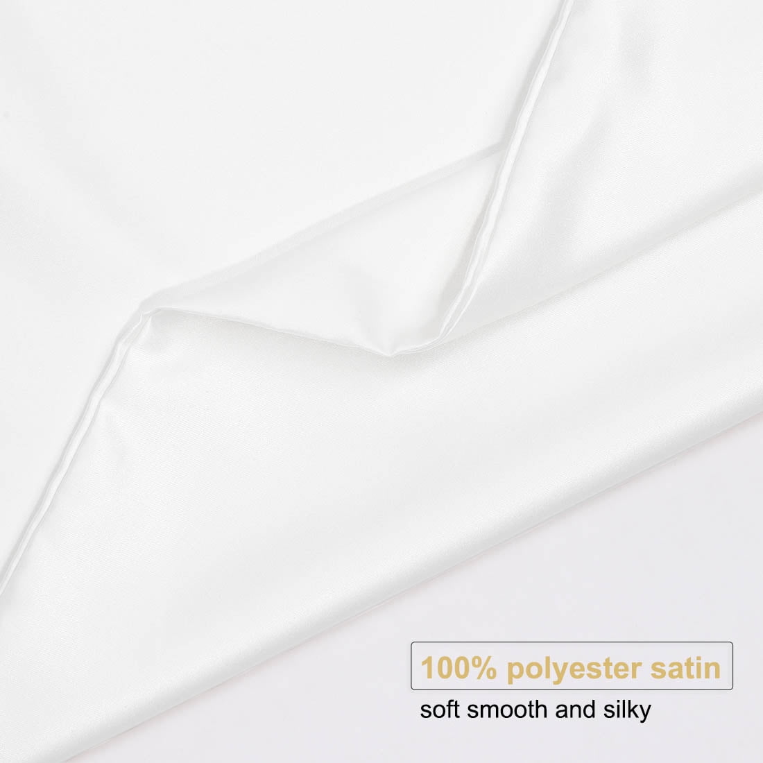 Unique Bargains Set of 4 Silky Satin Pillowcases Pillow Cover White Standard