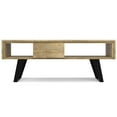 thumbnail image 3 of Simpli Home Lowry SOLID MANGO WOOD and Metal 48 inch Wide Rectangle Modern Industrial Coffee Table in Natural, 3 of 13