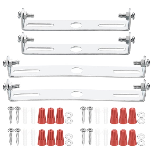 Uxcell 95mm(3.74"), 120mm(4.72") Universal Light Fixture Mounting Bracket Kit, Light Crossbar Round Ceiling Plate 4 Set