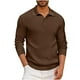 thumbnail image 1 of Blusa y camisa de manga larga con cuello vuelto para hombre, informal, lisa, con botones, de manga larga, con retazos, de poliéster, 1 of 5