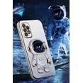 thumbnail image 5 of Case for Galaxy A32 5G 6D Plating Astronaut Hidden Stand Case Cover Astronaut Folding Bracket Shockproof Protective Phone Case for Samsung Galaxy A32 5G with Camera Lens Protector Cover-White, 5 of 11