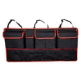 thumbnail image 1 of LOVIVER Car Hanging Trunk Organizer Bag Pockets Large Capacity Multipurpose Oxford Cloth Black Red Edge, 1 of 7