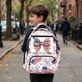 thumbnail image 6 of Bulopur USA Flag Firework Kids Backpack for Girls, Bow Print School Bag Lightweight/Breathable/Durable/Waterproof Multi-Pocket Book Bag for Kids 6-12 Back to School, 6 of 8