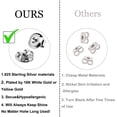 thumbnail image 3 of 24PCS 925 Silver Earring Backs Replacements, 18K White Gold Plated Hypoallergenic Earring Backs for Studs, Secure Ear Locking for Stud Earrings Ear Nut for Posts, 6mm, 3 of 13