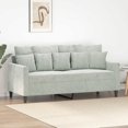 thumbnail image 1 of vidaXL 2-Seater Sofa Light Grey 140 cm Velvet, 1 of 5