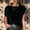 A815 Black, variant on T-Shirt for Women Crewneck Cap Sleeve Vintage Loose Fit Velvet Texture Fabric Soft Stretchy Streetwear Casual Luxury Feel Summer Fall Fashion Tops