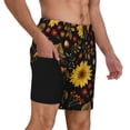 thumbnail image 3 of Fotbe Fall Sunflowers Leaves Men’s Swim Trunks Quick Dry Swim Shorts Board Shorts with Mesh Lining-Large, 3 of 9