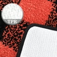 thumbnail image 4 of Unique Bargains Soft 2Pcs Microfiber Plaid Bath Rugs Black & Red 17"x24"&17"x47", 4 of 8