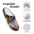 thumbnail image 5 of Wukai Eagle With USA Flags Print Women's Indoor Bedroom Slipper Slip On Shoes, Unisex House Shoes with Anti-Skid Sole for Men, Gift for Women Men-35/36, 5 of 7