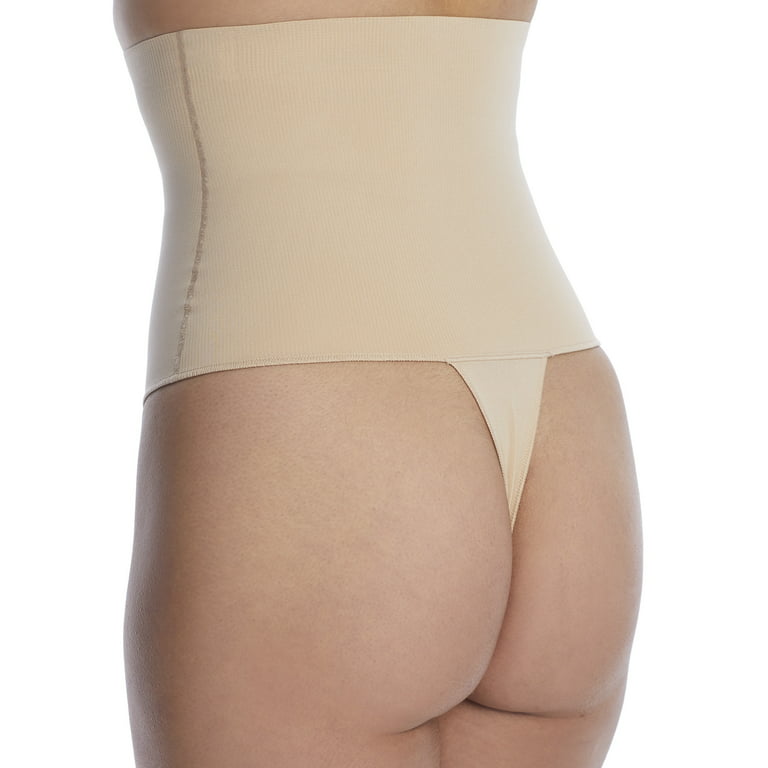 Maidenform High-Waist Thong Shapewear Nude 1/Transparent XL Women's 