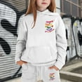 thumbnail image 4 of XEGLSBU Fall Outfits for Girls Size 10-12 Winter Girls Outfits Tracksuit with Stylish Print Hoodie and Joggers Warm Kids Fall Outfits for Toddler Girls Short Sleeve White Size 12-13 Years, 4 of 4