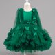 thumbnail image 2 of Odeerbi 1-9 Años Niñas 3D Mariposa Tul Vestido de Manga Larga Ruffle Alto Vestido de Princesa Bajo Para La Fiesta de Boda Cumpleaños, 2 of 9