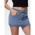 thumbnail image 6 of EMMIOL Women's Stretchy Mid-Waist Mini Denim Skort Skirt Y2K Vintage Casual Jean Skirt with Pockets Streetwear 90s Style, 6 of 10