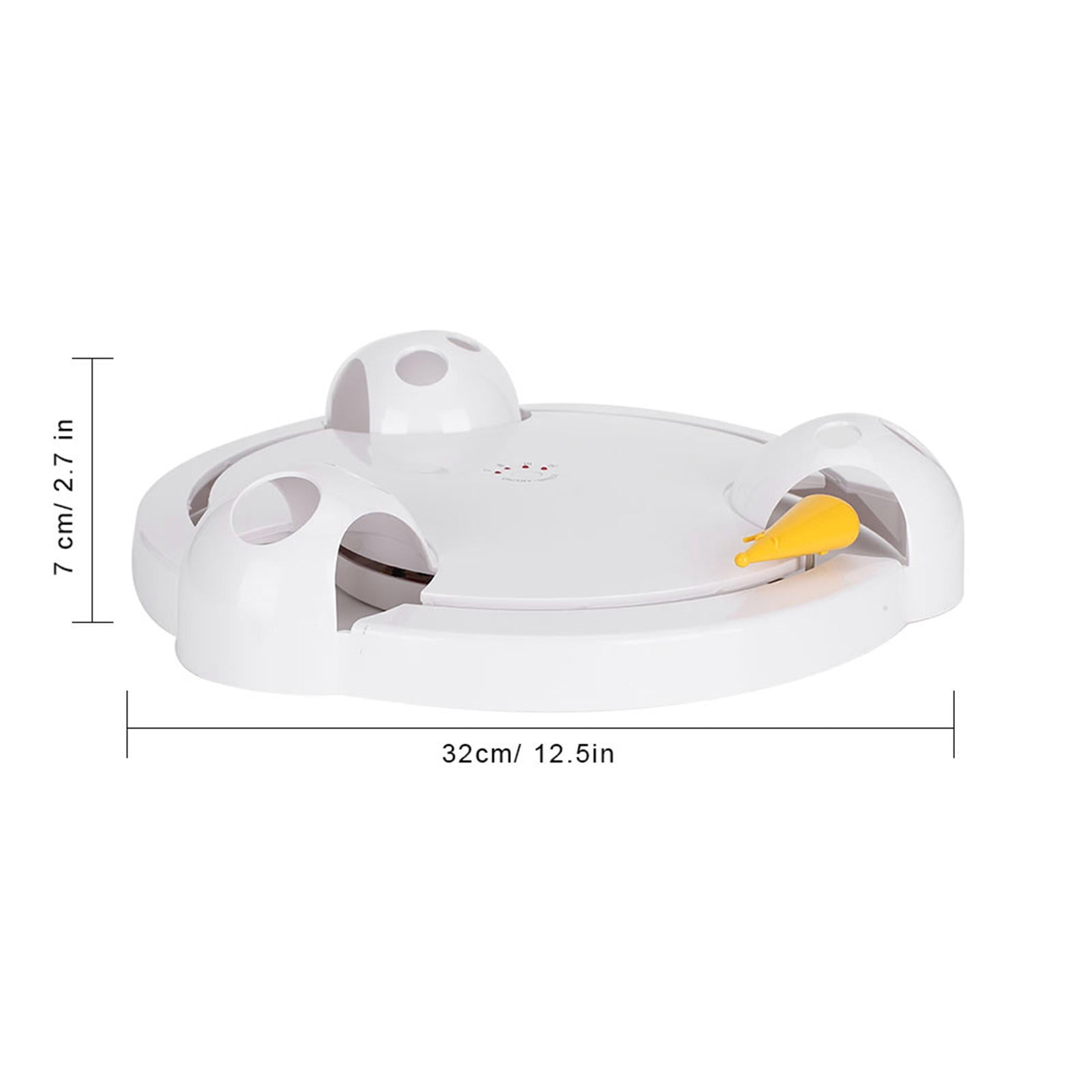 YAHHU Smart Electric Cat Turntable Toy – 4‑Mode Spinning Mouse, Anti‑Skid Pads, Durable Build, White