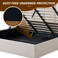 thumbnail image 4 of Upholstered Lift Storage Bed Frame with Velvet Headboard, 2 Drawers & 9.6" Under-Bed Storage, King Sizes in Beige, No Box Spring Needed, Ergonomic Design for Ultimate Comfort, 4 of 11