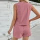 thumbnail image 5 of Pantalones Cortos de Cintura Elástica de las Mujeres sin Mangas de Red con Cuello en V, Pantalones Cortos Y Blusa de Poliéster Casual, 5 of 5