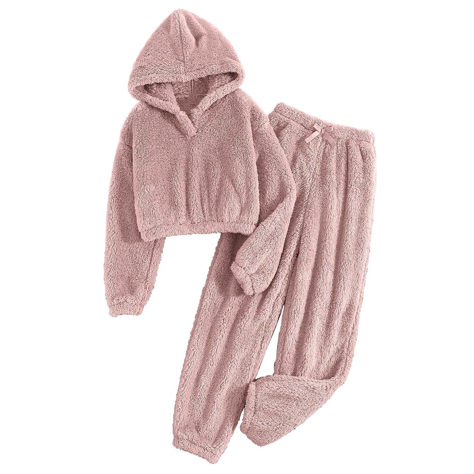 Langarm Fleece Pyjama Set – Revers, Kuschelig Warm – Für Damen, Winter