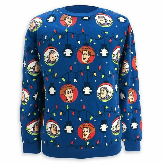 Disney Store Toy Story Buzz Woody Light Up Holiday Sweater For Adults Size S