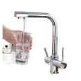 thumbnail image 1 of Black And Golden Filtered Crane For Kitchen Pull Out Sprayer Drinking Water Three Ways Water Filter Tap Kitchen Faucet Hot Cold ,Effortless Installation, 1 of 7