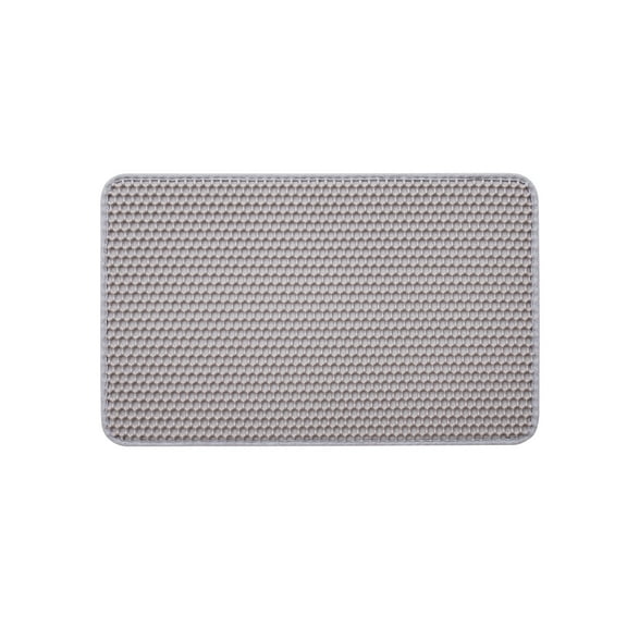 KFFKFF Cat Litter Mat, 24 x 15 in, Double-Layer Design, Non-Slip & Waterproof Litter-Trapping Mat for Indoor Cats, Honeycomb Pattern, Gentle on Paws, Washable Kitty Mat for Floors