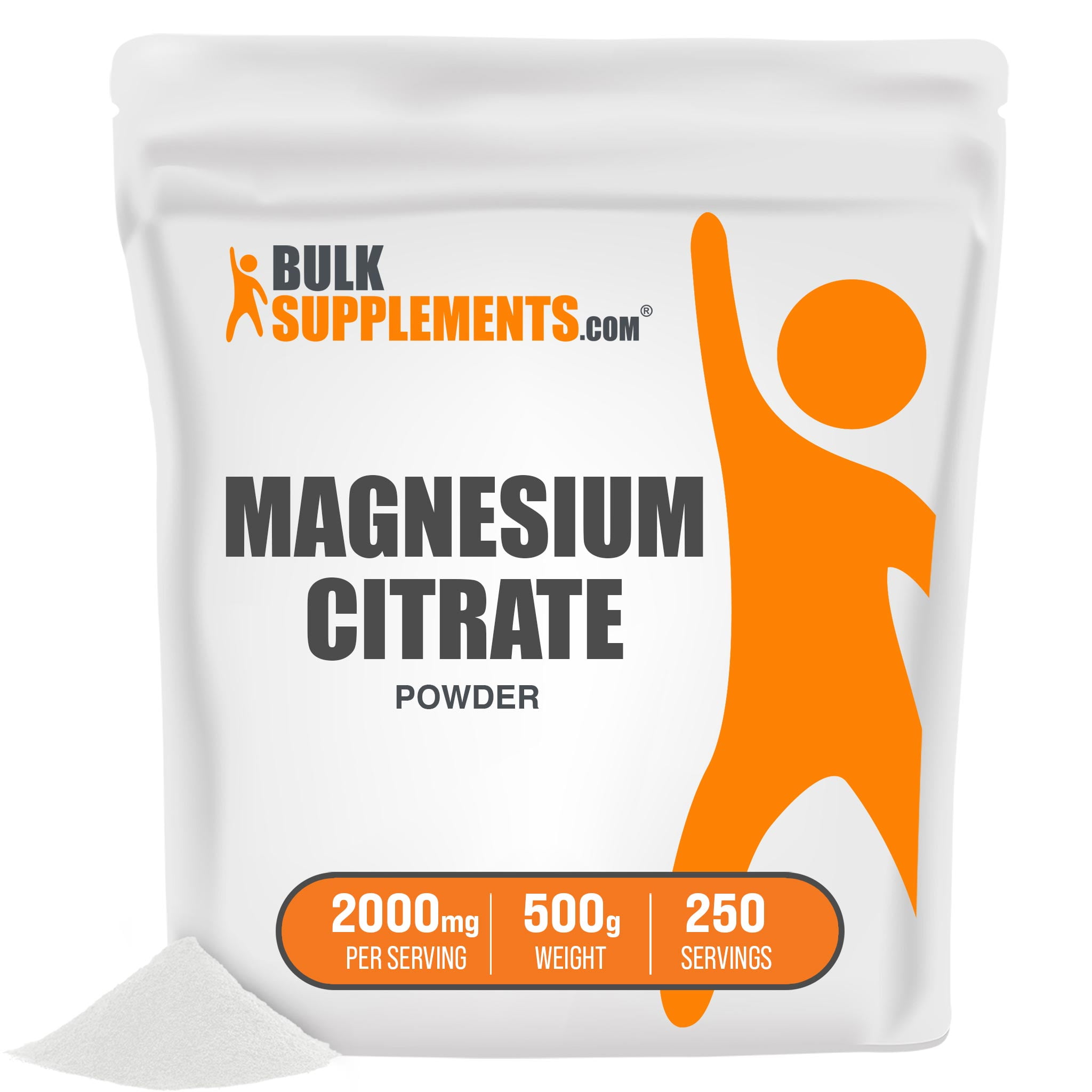 BulkSupplements.com Magnesium Citrate Powder, 2000mg - Laxative (500 Grams)