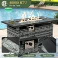 thumbnail image 2 of Aoxun 15 Piece Patio Furniture Set with 44” Fire Pit Table Wicker Rattan Outdoor Sectional Sofa Set with Coffee Table and 4” Thickened Cushions, Blue (Waterproof Cover Included), 2 of 7
