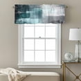 thumbnail image 3 of Teal Gray Kitchen Curtain Valances for Windows Farmhouse Short Curtains, Modern Oil Painted Art Abstract Geometric Rod Pocket Valance Curtain for Bedroom Cafe Living Room 60"x18", 3 of 8