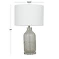 thumbnail image 3 of DecMode 25" Textured Gray Table Lamp with Cream Linen Shade (2 Count), 3 of 10