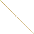 thumbnail image 3 of 14K Solid Yellow Gold Heart Rope Chain Anklet Summer Beach Foot Ankle Bracelet, 3 of 10