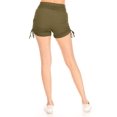 thumbnail image 3 of Women's Casual Stretch Side Ruche Detail Solid Shorts Pants, 3 of 4
